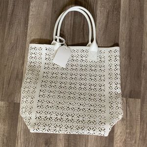 Tory Burch laser cut tote